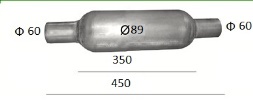 Универсален Кръгъл заглушител D 89